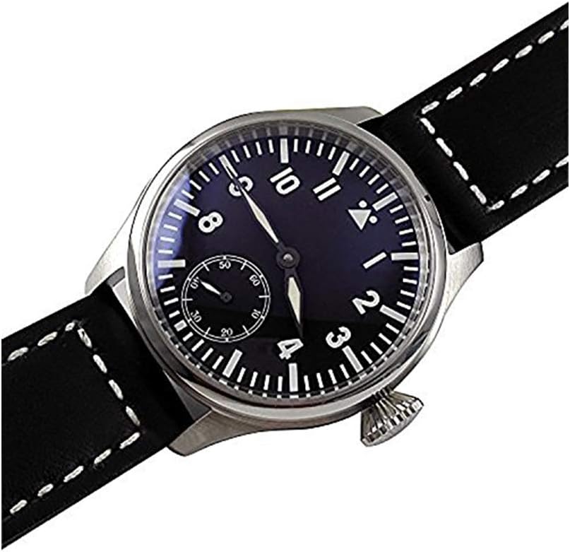 47mm parnis Black dial Blue Luminous Seagull 6498 Hand Winding Mens Watch PA-01134
