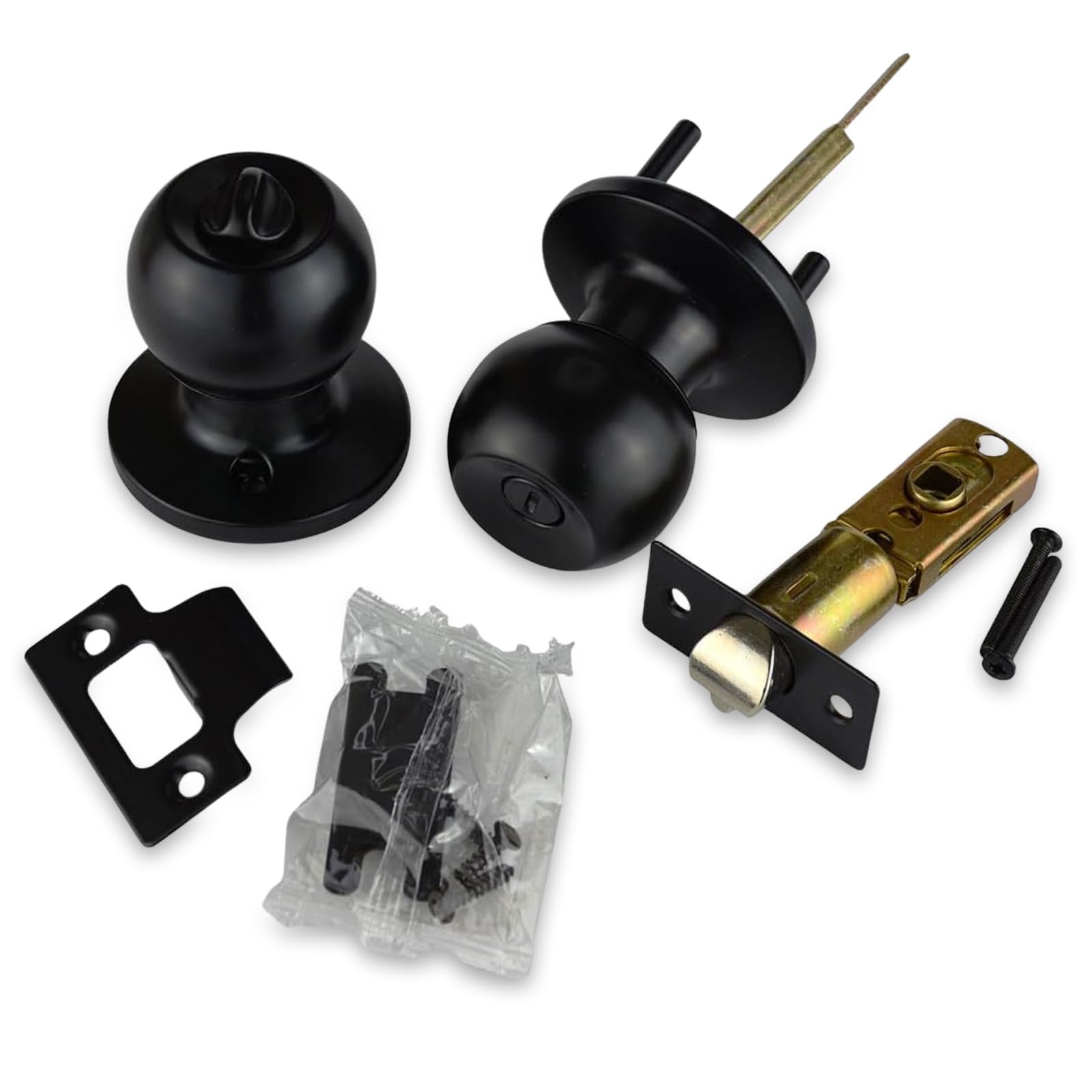 Handlestore Matt Black Handlestore® Locking Door Knobs - Entrance, Privacy Or Passage With Keys Or Thumb Locking - (Privacy Knob)
