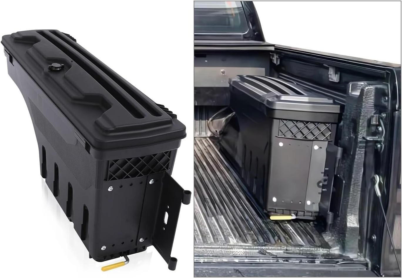 Trunk Cargo Cover Truck Bed Storage Tool Box Rotatable Secure Swing Case For For Ranger T6 T7 T8 2012-2020 2021 2022 For Wildtrak For XLT For XLS XL Parcel Shelf(Right)