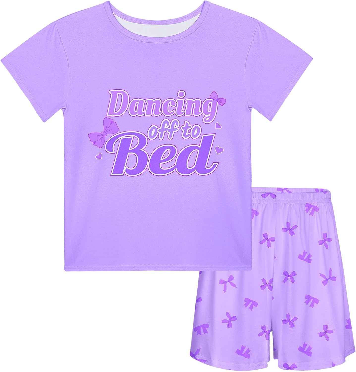 ICOSY Girls Pajamas 2 PCS Kids Pajamas Set Short Sleeve Top and Shorts for Toddler Girls Clothes Size 8-15