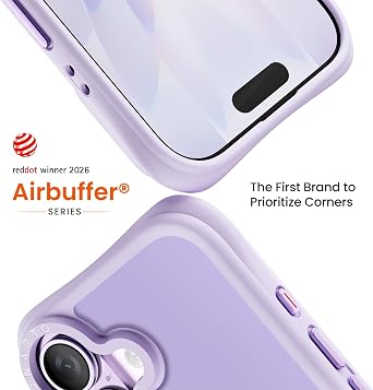 ORNARTO for iPhone 17 Case 6.3, 20FT Military-Grade Drop Protection, Compatible with MagSafe, Slim Matte Clear Anti-Fingerprint Shockproof Protective Cover, Purple