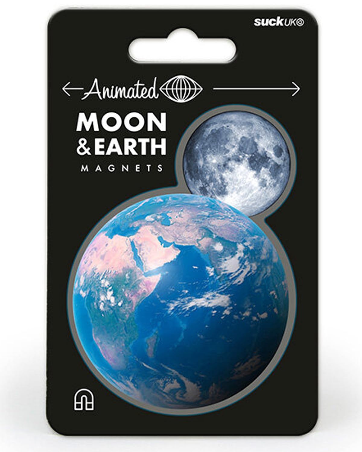 Suck UK - Animated Moon & Earth Fridge Magnets | Fridge Magnets for Kids & Fun Magnet for Whiteboard | Magnet Planets Kids Solar System | Space Gifts Science Gifts & Space Decorations