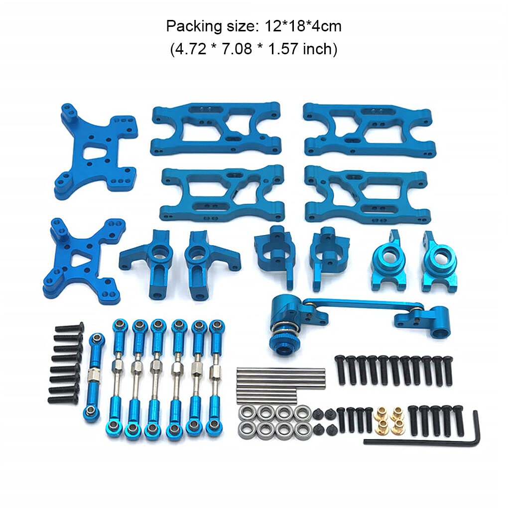 Brazos oscilantes Delanteros y Traseros, Modelo de Oruga, actualización de Tazas de dirección, Juego de Piezas de Repuesto para WLtoys 144001 144402 144010, Azul