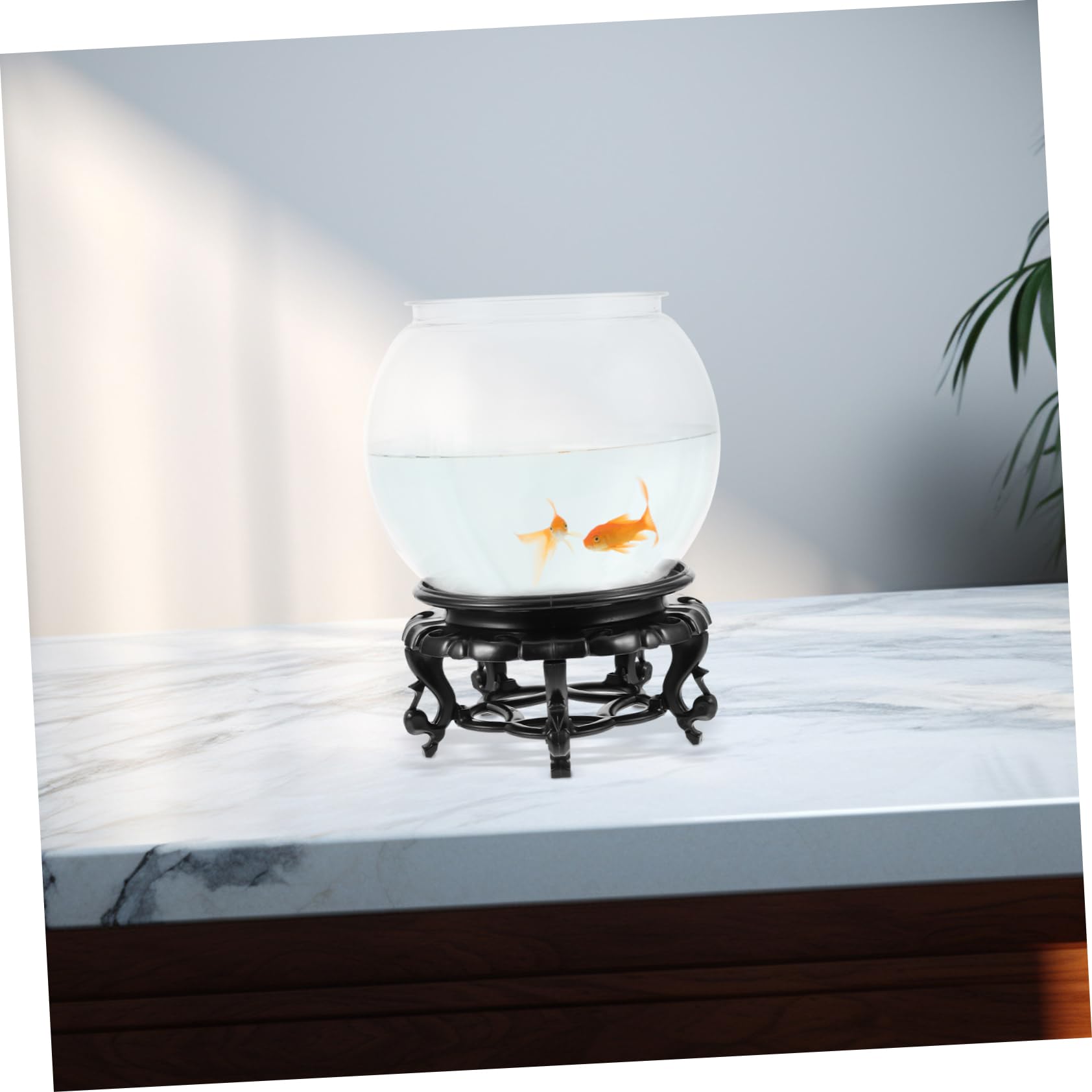 TOYANDONA Pecera De Plástico Transparente Pecera Redonda para Peces Pequeños Anticaída Hogar Decorativa Ligera Acuario De Plástico