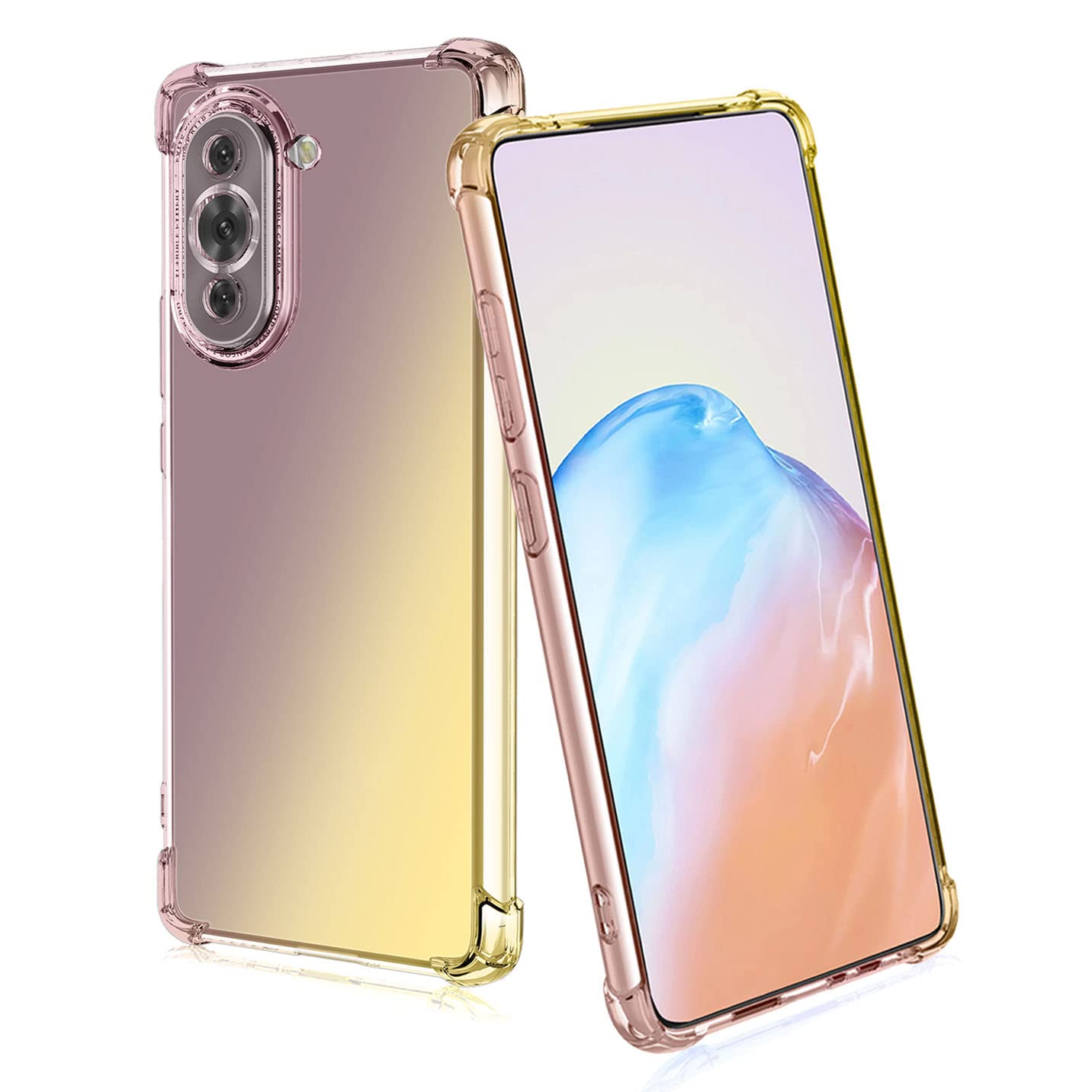 Cover Trasparente HAOYE Per Huawei Nova 10 Pro – Bordo Colorato, Antiurto TPU E PC Rigido, Nero - 2