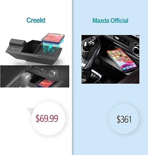 Miniatura 2 de Cargador de coche inalámbrico para Mazda CX5 CX-5 2017-2025 Accesorios de consola central, almohadilla de carga inalámbrica para Mazda CX5 2017 2018