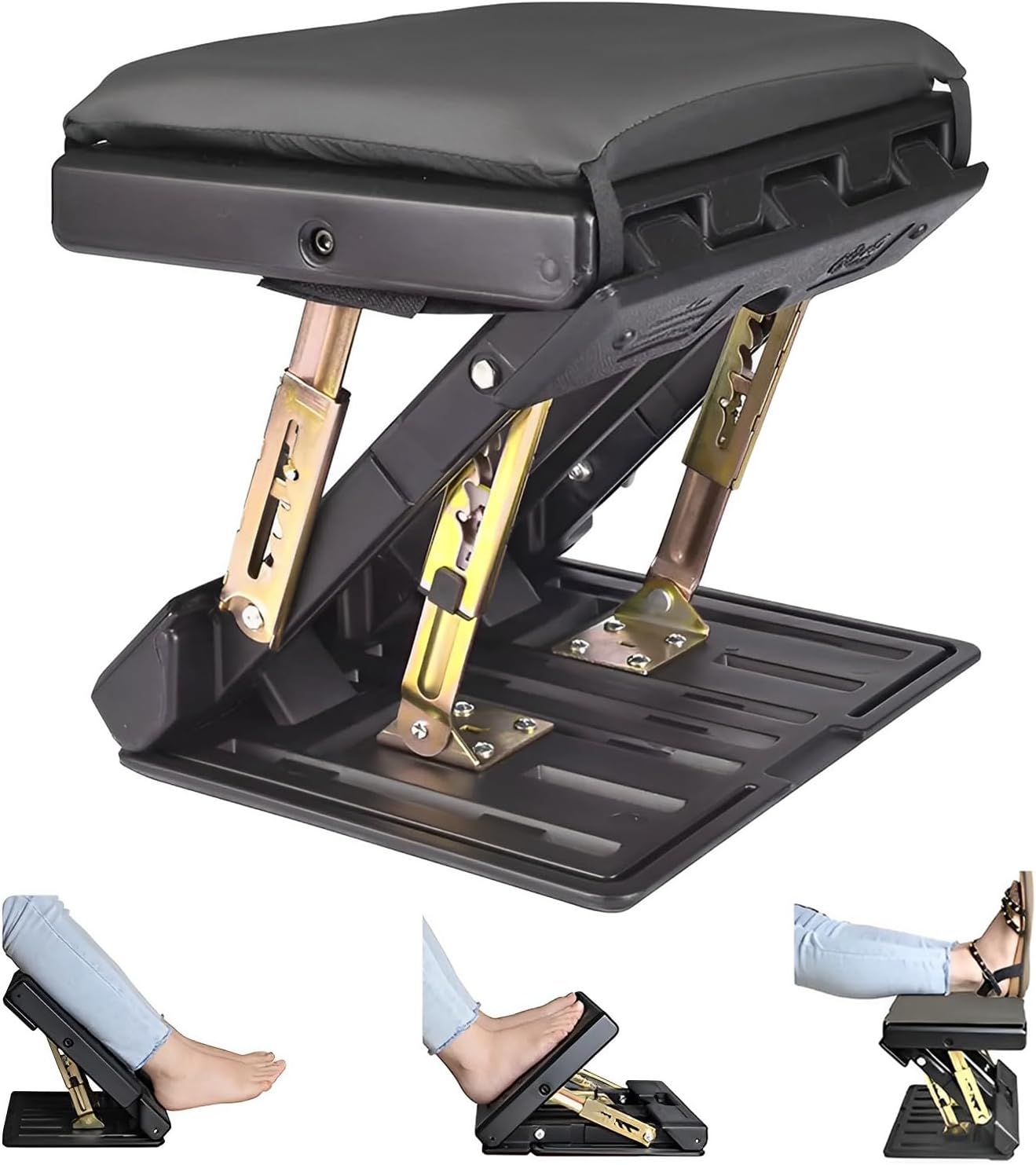Paksland Footrest Under Desk Adjustable Foot Rest with Massage