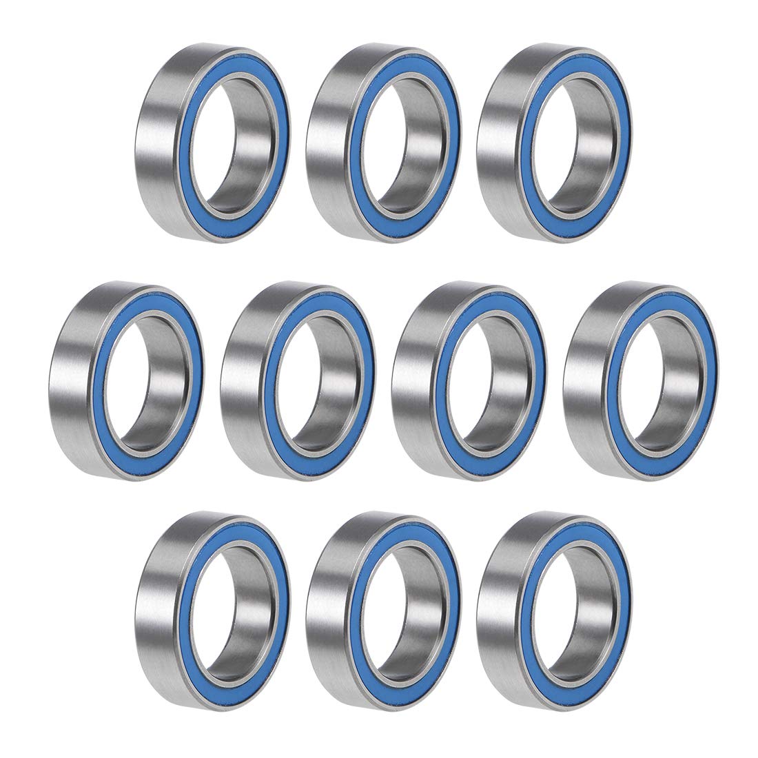 uxcell 6700-2RS Deep Groove Ball Bearings Z2 10mm x 15mm x 4mm Double Sealed Chrome Steel Blue Cover 10pcs