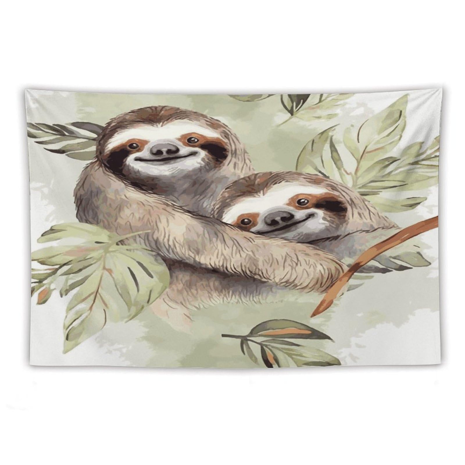 LDGSUPH Watercolor Sloth Tapestry Wall Hanging Decor Anti-fading Aesthetic Wall Tapestries Fashion Wall Blanket Decor Modern Wall Art Tapestry for Bedroom Home Decor 40"x60"
