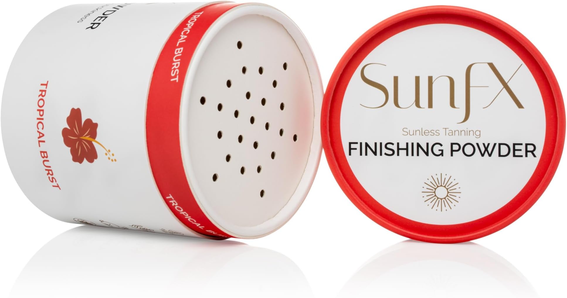 SunFX Post Spray Tan Translucent Finishing Powder | Talc Free | Sunless Tanning Setting Powder | Shimmer Body Bronzing Powder | (Tropical Burst, 4.00 Ounce (Pack of 1)