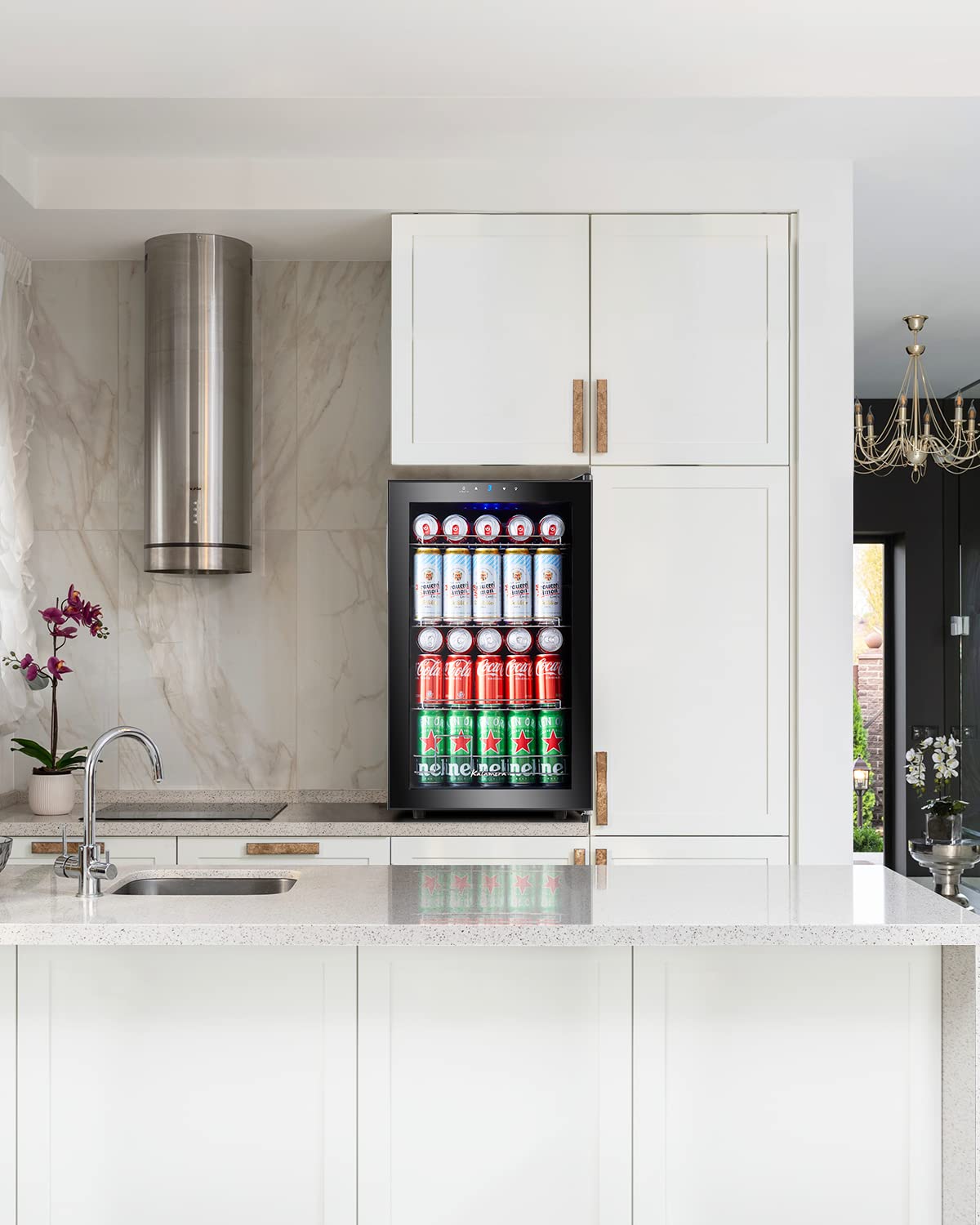 Kalamera Getränkekühlschrank 68 Liter, 3-18°C Kühlzone, 38 dB, Blaue LED-innenbeleuchtung, KRC-68GE