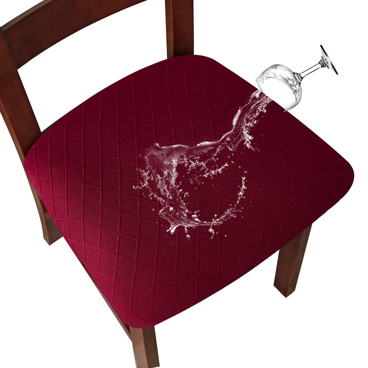 Housse de chaise extensible bordeaux idéale pour protéger les meubles du salon et de l'hôtel