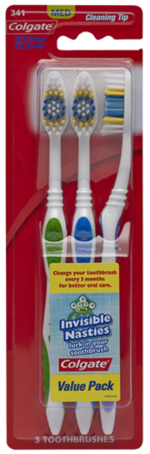 Colgate Extra Clean Battery Powered Adult Toothbrush Blue 24 Count