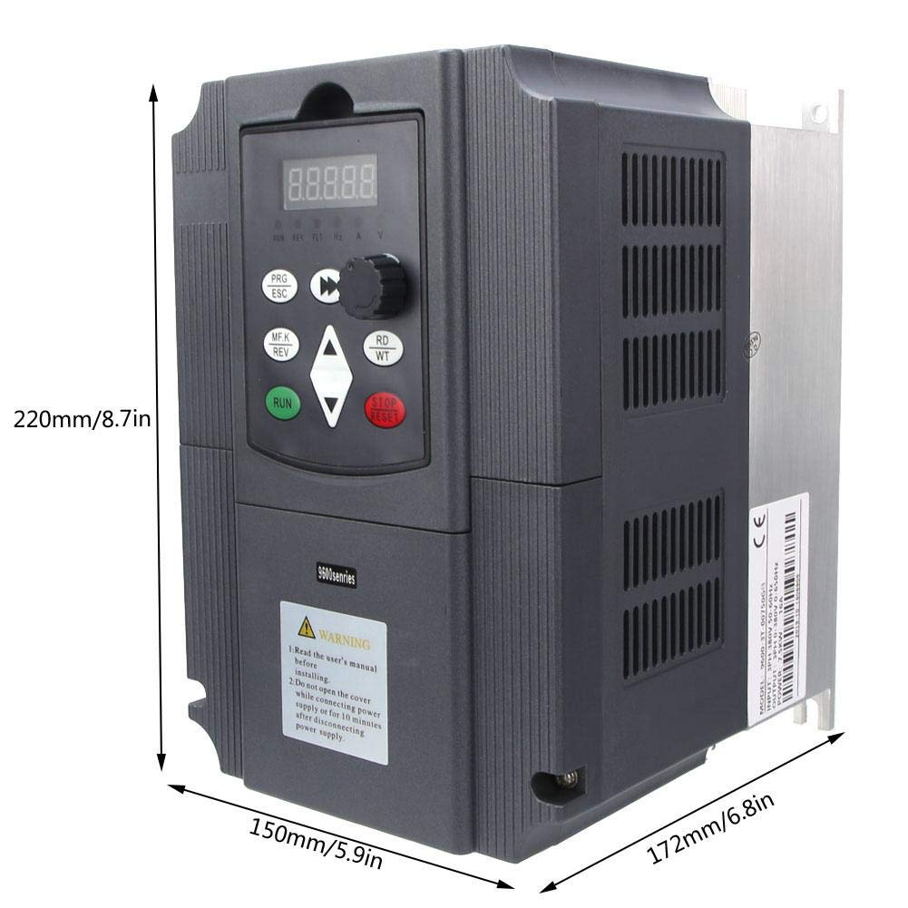 Vektor Frequenzwandler, 3 Phasiger 7,5 kW 380 V Frequenzumrichter Regler mit Variabler Frequenz Eingebauter PID-Regler