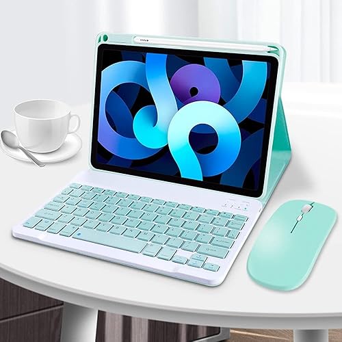 Vista 19 de Funda con teclado para iPad de 10.2 pulgadas, Air 3 Pro 10.5, magnéticamente desmontable, color amarillo