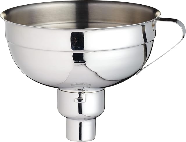 KitchenCraft Home Made Jam Funnel with Recipe, Adjustable, Gift Boxed, Stainless Steel, 14 cm, Silver