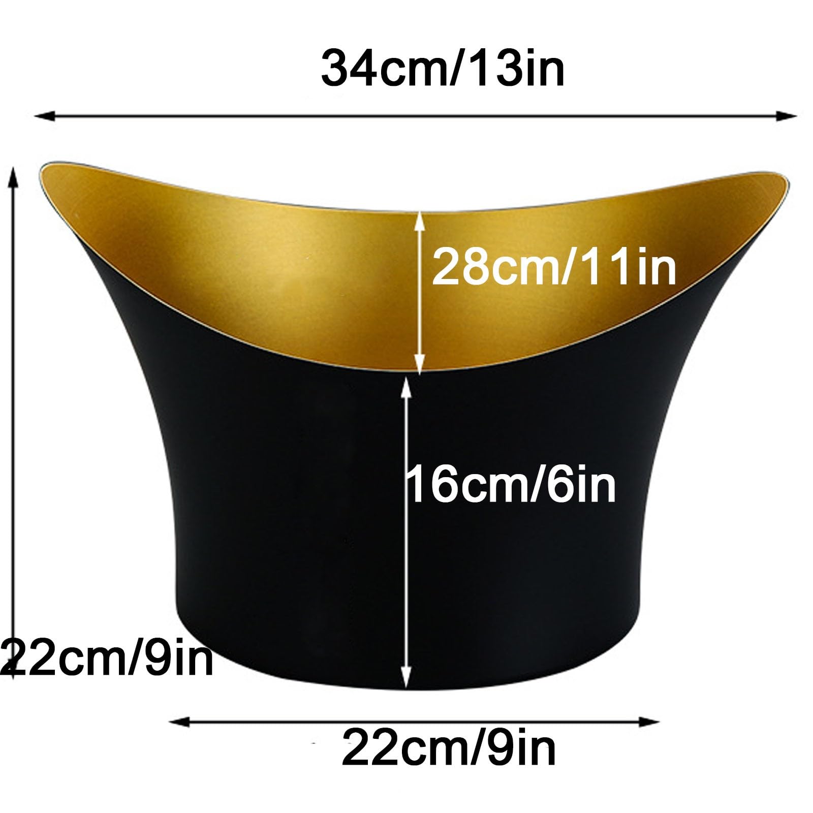 Cubitera Grande, Champanera de Acero Inoxidable para Fiestas, Cubitera Vino, Cubiteras para 4-5 Botellas de Cerveza y Champán(Black)