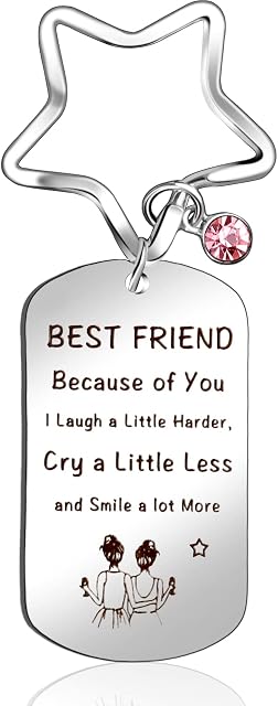 Best Friend keychain, Stainless Steel Friendship Keyrings Gifts with Jewelry Box Exquisite Keyring to My Best Friend for Birthday Graduation Christmas Gifts