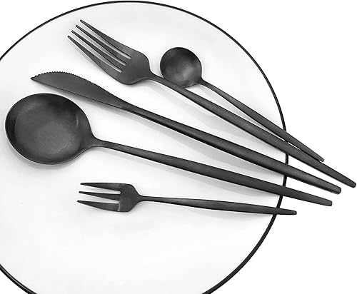 Miniatura 5 de Cucharas de café expreso negro mate, mini cucharas de té para café, cucharas pequeñas de acero inoxidable de 5.11 pulgadas para postre, juego de 6