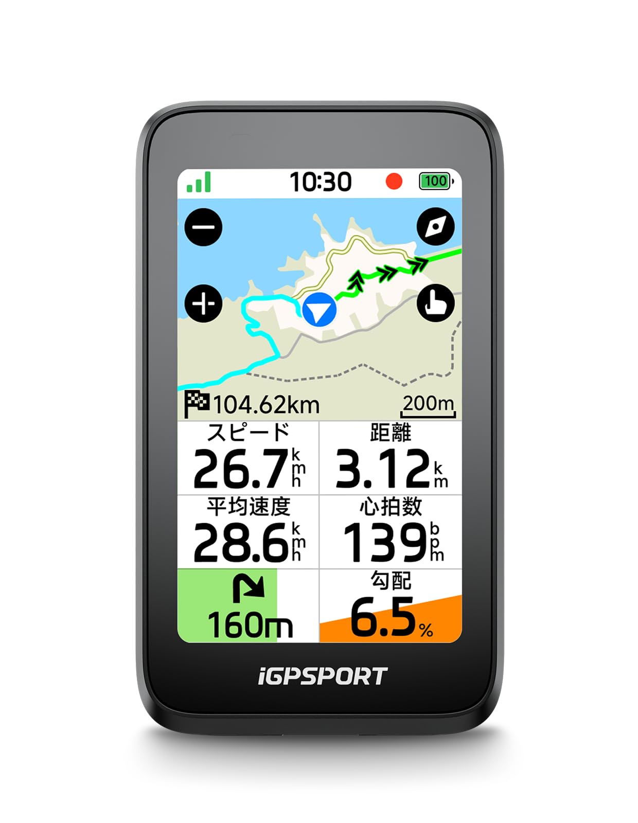 iGPSPORT BiNavi Air サイクルコンピュータ GPSサイコン 自転車ナビ 3インチ タッチパネル 走行記録30時間バッテリー iClimb 3.0 Bluetooth/ANT+対応 Strava同期 日本語対応 - 1