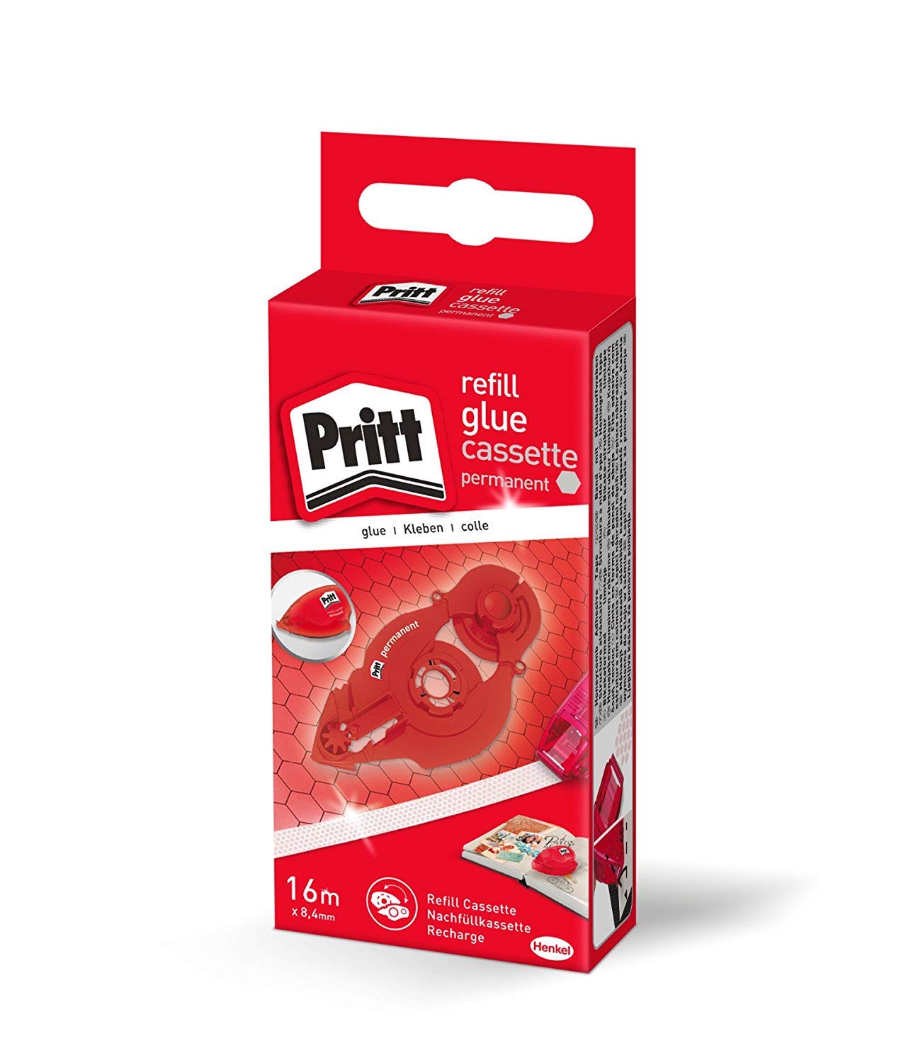 Pritt ZRXPH Kleberoller Refillkassette, permanent, Bandlänge: 16 m, Bandbreite 8.4 mm, 20 Stück
