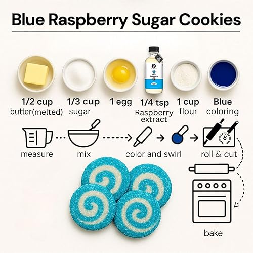 Miniatura 7 de Dolce Flav Extracto de frambuesa azul, 2 onzas, soluble en aceite, saborizante multiusos, ideal para hacer dulces, hornear, bálsamo labial y helado,