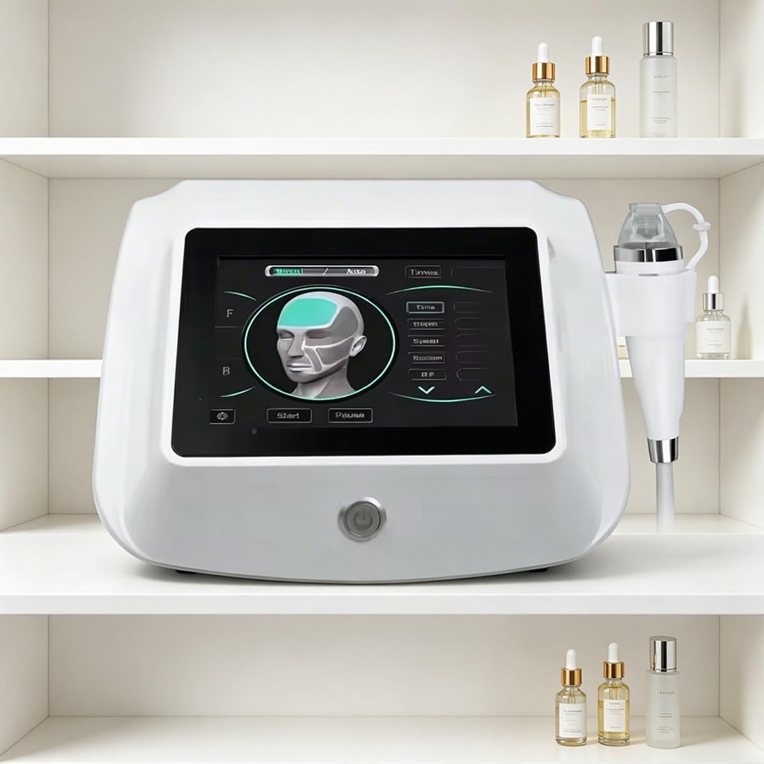 QianCruxtacy Professional Fractional RF Microneedling Machine, Fractional RF Microneedling Machine with 0.3mm Ultra-Thin Gold Needles, Adjustable Depth 0.2–3.5mm, 0.5–2MHz Multi-Frequency