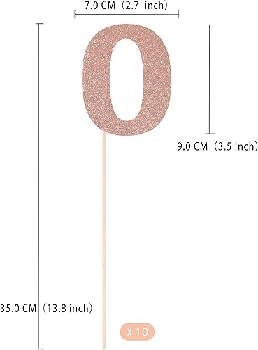 Miniatura 2 de Gexolenu 10 piezas de centros de mesa de 2 cumpleaños de doble cara de oro rosa para mesas, decoración de pasteles, decoración de fiesta de segundo