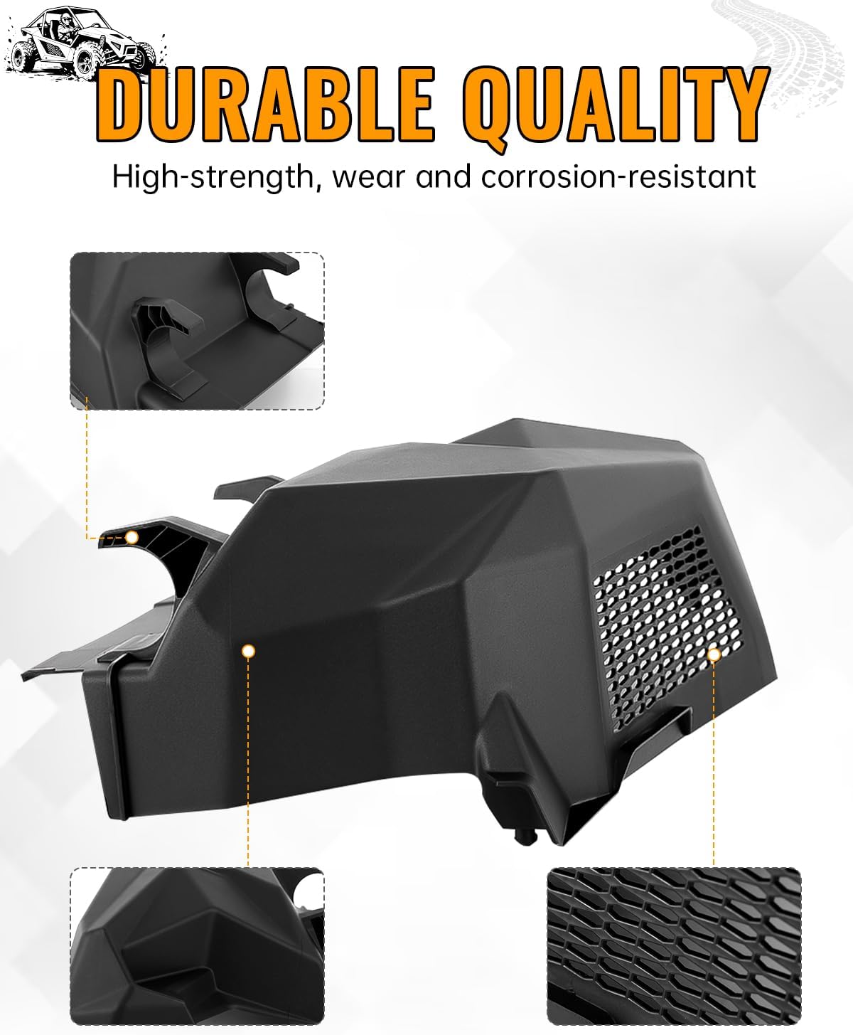 UTV Noise Reduction Kit for Can-Am Maverick X3/X3 Max Turbo R/RR 2017-2025, Air Clutch Intake Relocation Accessory with Air Filter and Exhaust Compatibility