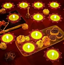 Water Sensor Diya Lights Electric Flameless & Smokeless LED Diyas | Eco-Friendly Led Diyas Candle Warm Ambient Lights for Home Decor, Diwali Festivals Decoration,New Year Set of 6 |