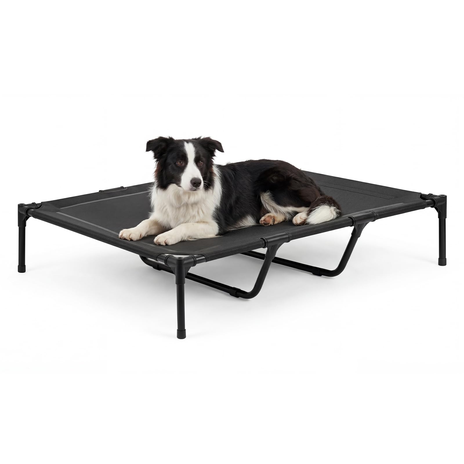 Skylos Elevated Dog Bed, Raised Dog Bed for Large Dogs, Heavy Duty Steel Frame, Heat-Pressed Teslin Mesh, Cooling Breathable Elevated Pet Beds for Garden, Outdoor Travel & Indoor Use, 121x91x22cm