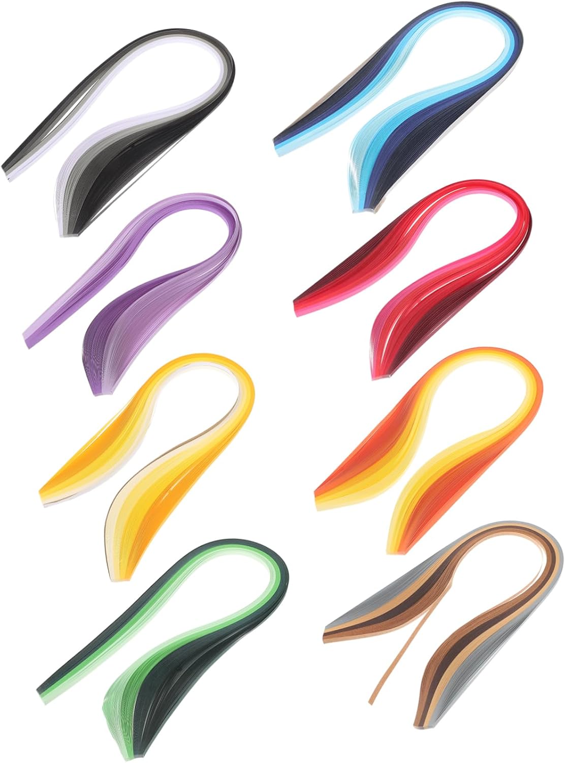 TEHAUX 8bags Gradient Paper Quilling Strips for DIY Crafts Colorful Flower Making Supplies for Quilling Art and Handicrafts