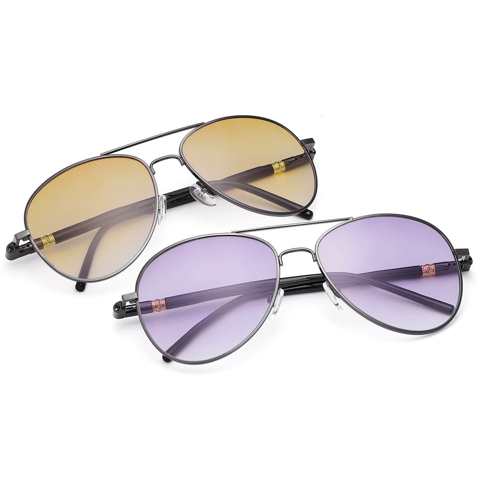 Un Pack de 2 LJIMI Gafas de lectura bifocales con protección UV400 gafas de sol de lectura bloqueo de la luz azul ligeras deportivas gafas de sol lectores para mujeres y hombres clásicas antifatiga