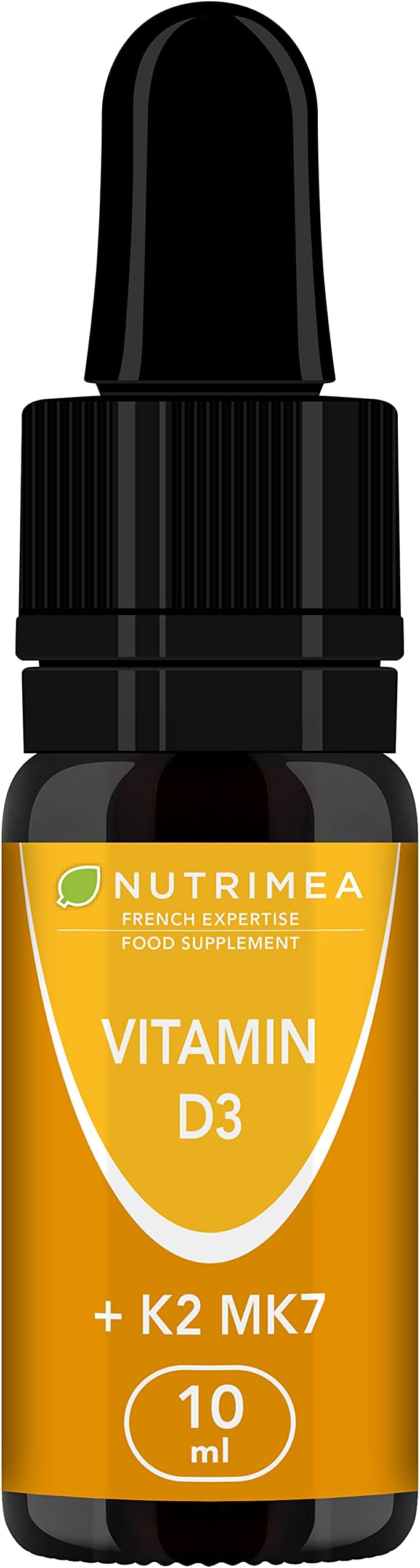 Vitamins D3 K2 MK7 Oil Form Supplement - Natural, 100% Purity, with Olive Oil - Fortifies The Immune System, Bones, Muscles and Teeth - 10ml Dropper Bottle