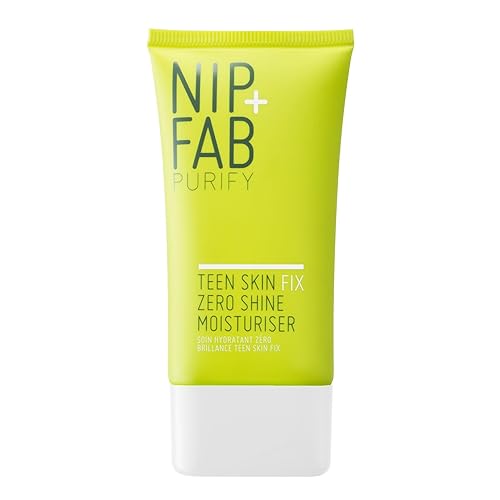 Nip+Fab Teen Skin Fix Zero Shine - Hidratante facial con niacinamida y extracto antioxidante de wasabi, crema facial matificante sin brillo para