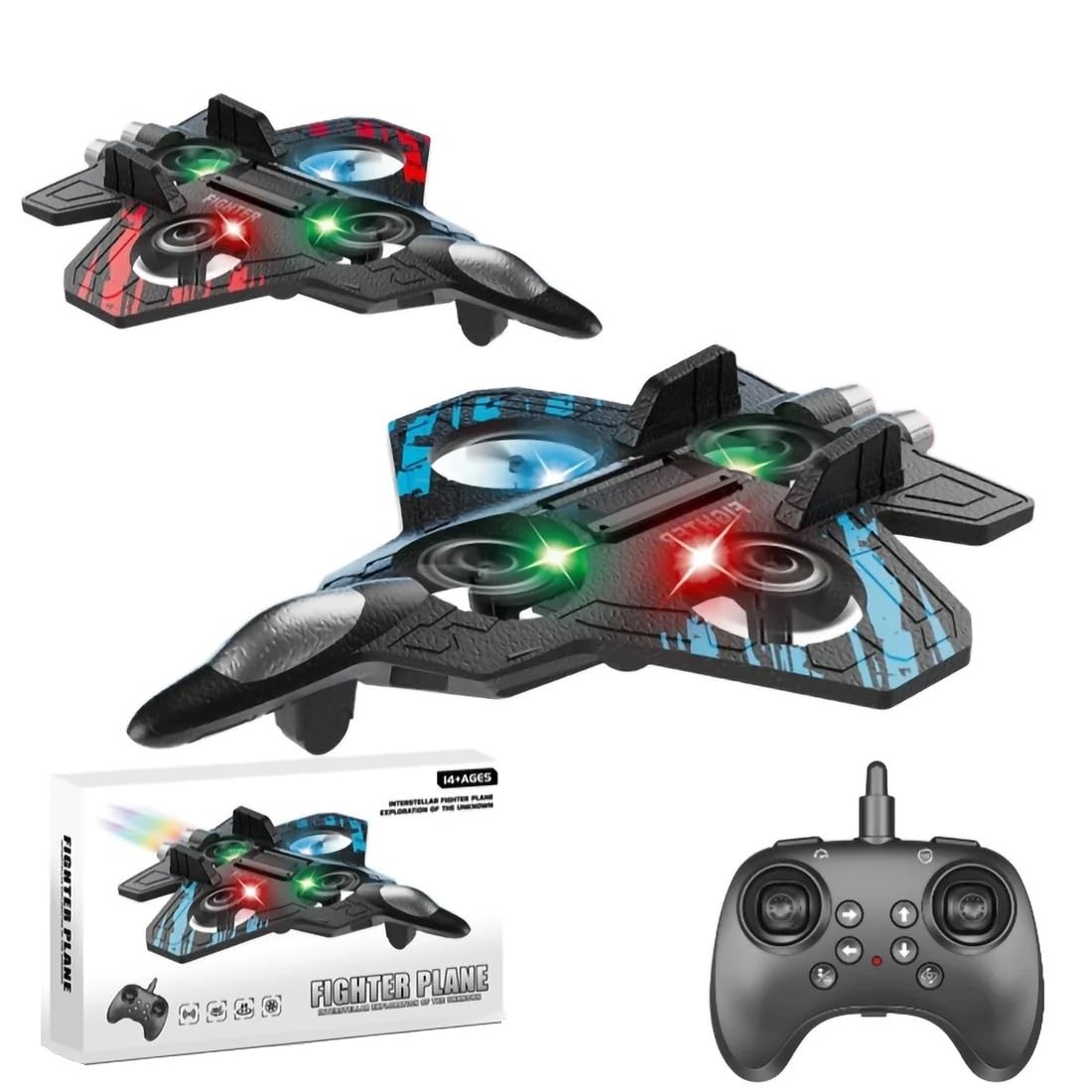 Foam RC Plane for Adults Kids, Remote Control Airplane Toys for Boys Kids Adults Beginners, RC Planes Fighter Jet Helicopter Drones for Kids Adults, 360° Flip Easy to Fly-image-9