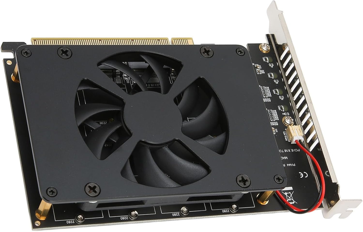 M.2 PCIE Adapter Efficient NVME Card 4x32Gbps for PCIE X16 to M.2 NVME 4PORT Cooler SSD Adapter for Tech Enthusiasts