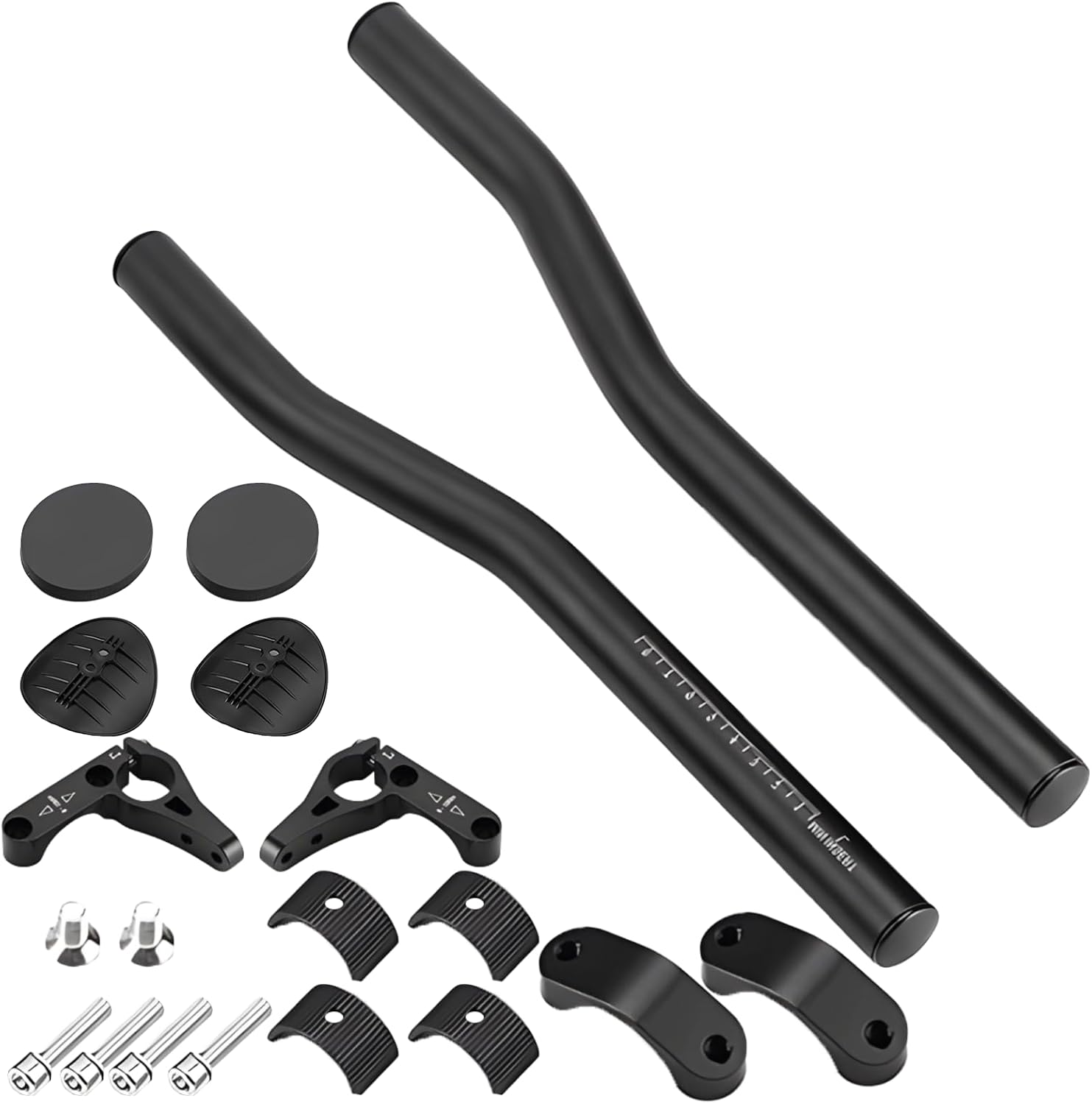 Aluminum Alloy Handlebar Aero, Lightweight Clip On, Adjustable Tt Handlebar, Comfortable Sponge Pads, for Road Mountain Triathlon S