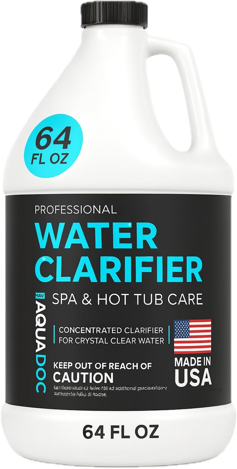 AquaDoc Spa Clarifier & Hot Tub Clarifier for Fast Acting Cloudy Water Treatment - 64oz - to Keep Your Spa Clear & Balanced - Made in USA
