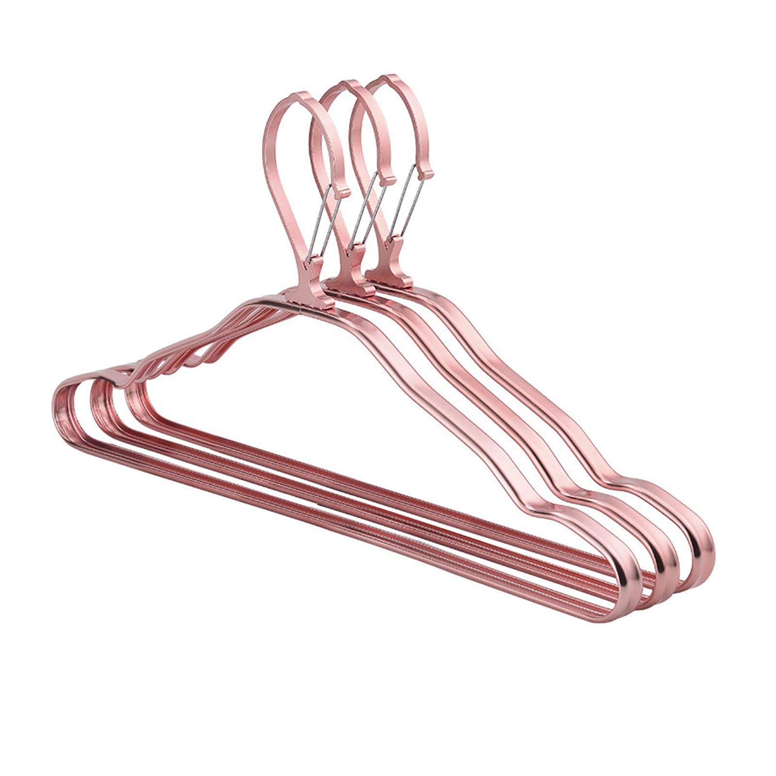 SONGMICS Grucce in Metallo per Vestiti per Bambini Oro Rosa, 35 cm, Appendini di Filo Metallico
