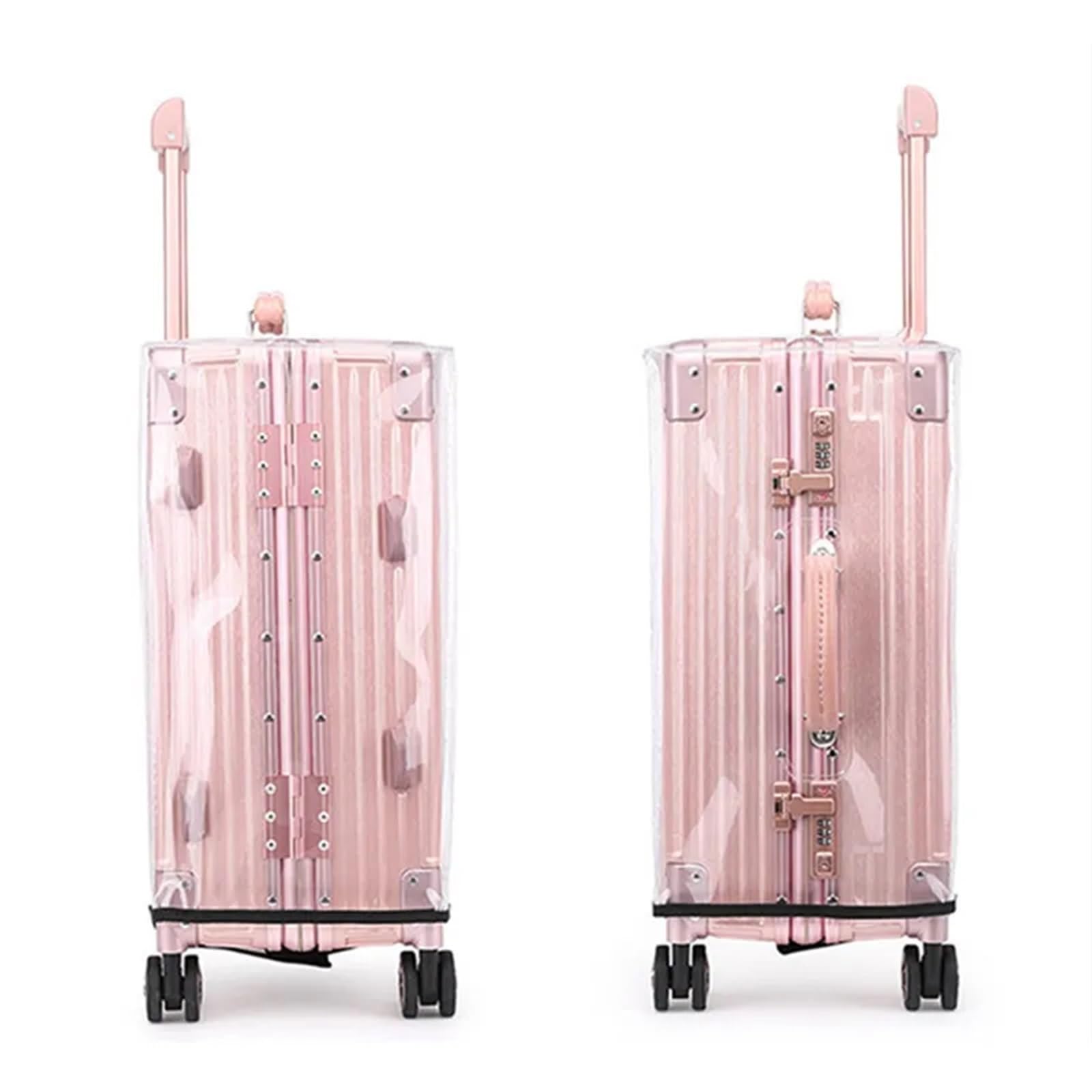 2 pz 18-30in PVC Trasparente Impermeabile Copertura Dei Bagagli Valigia Da Viaggio Portatile Protettiva Antipolvere Coperture(28 inches)