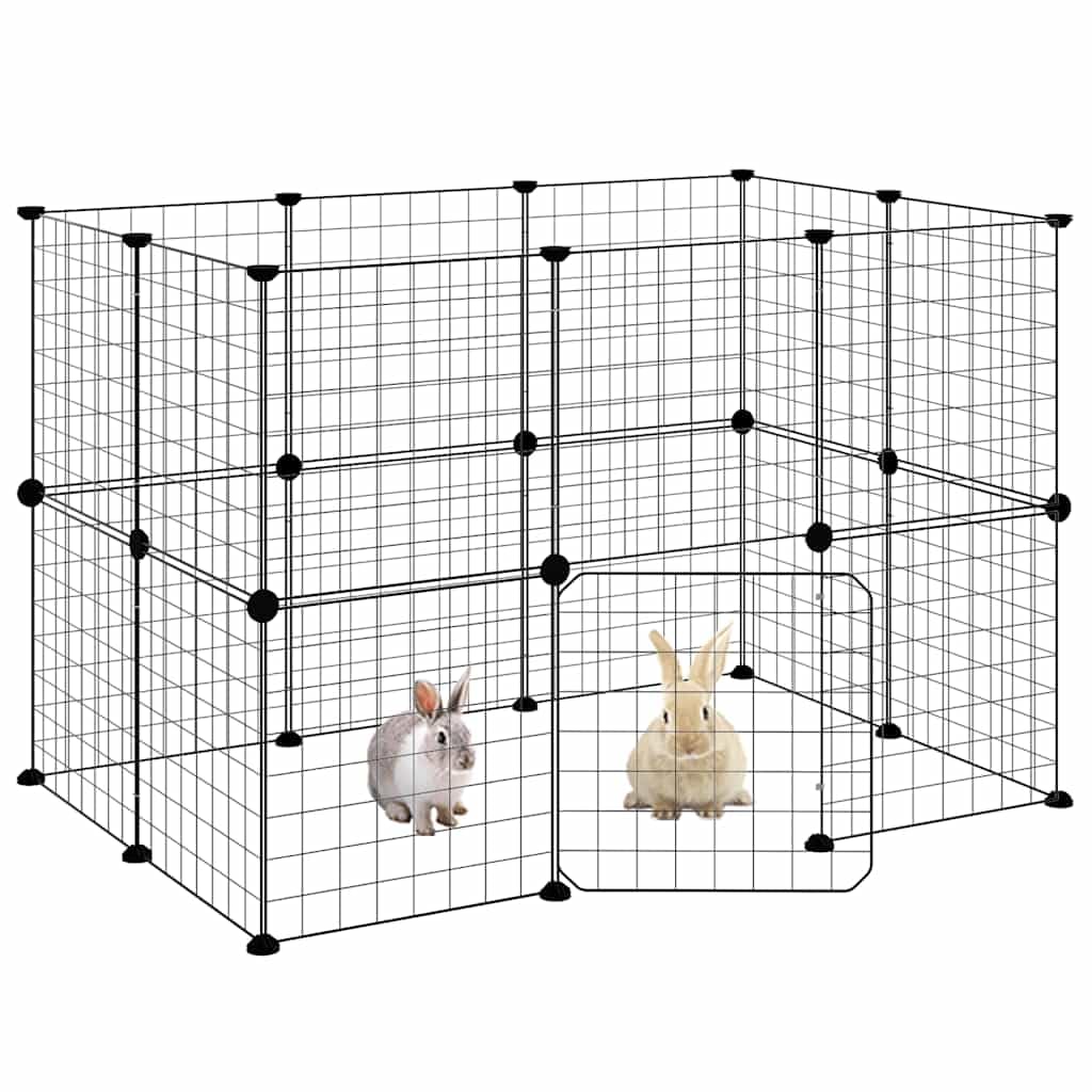 20-TLG. Haustierkäfig mit Tür Schwarz 35x35 cm Stahl,Tier- & Haustierbedarf,Haustierbedarf,Kleintierzubehör,Lebensräume & Gehege für Kleintiere,Schwarz,4.72 kg-3114037