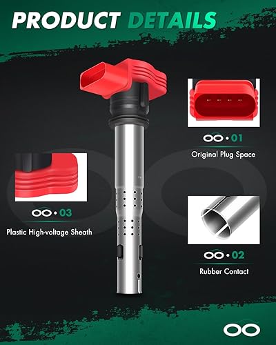 Vista 418 de SCITOO 1 bobinas de encendido con 4 bujías de iridio para Chevrolet 2011-2015 Cruze 1.4L 2016 Cruze Limited 1.4L 2012-2020 Sonic 1.4L 2013-2021 Trax