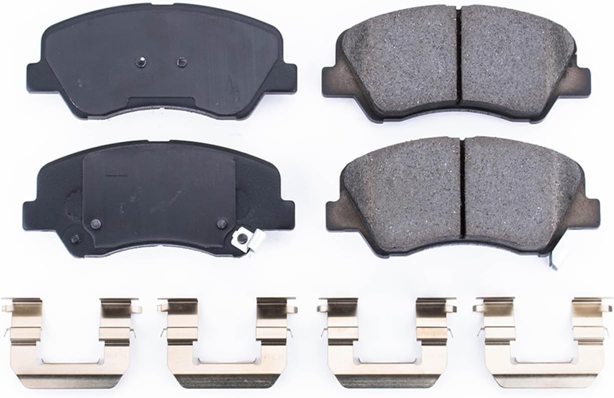 Power Stop Front Brake Kit For Hyundai Accent 2012-17 | Kia Rio 2012-17 - Ceramic Brake Pads With Installation Hardware, 17-1593