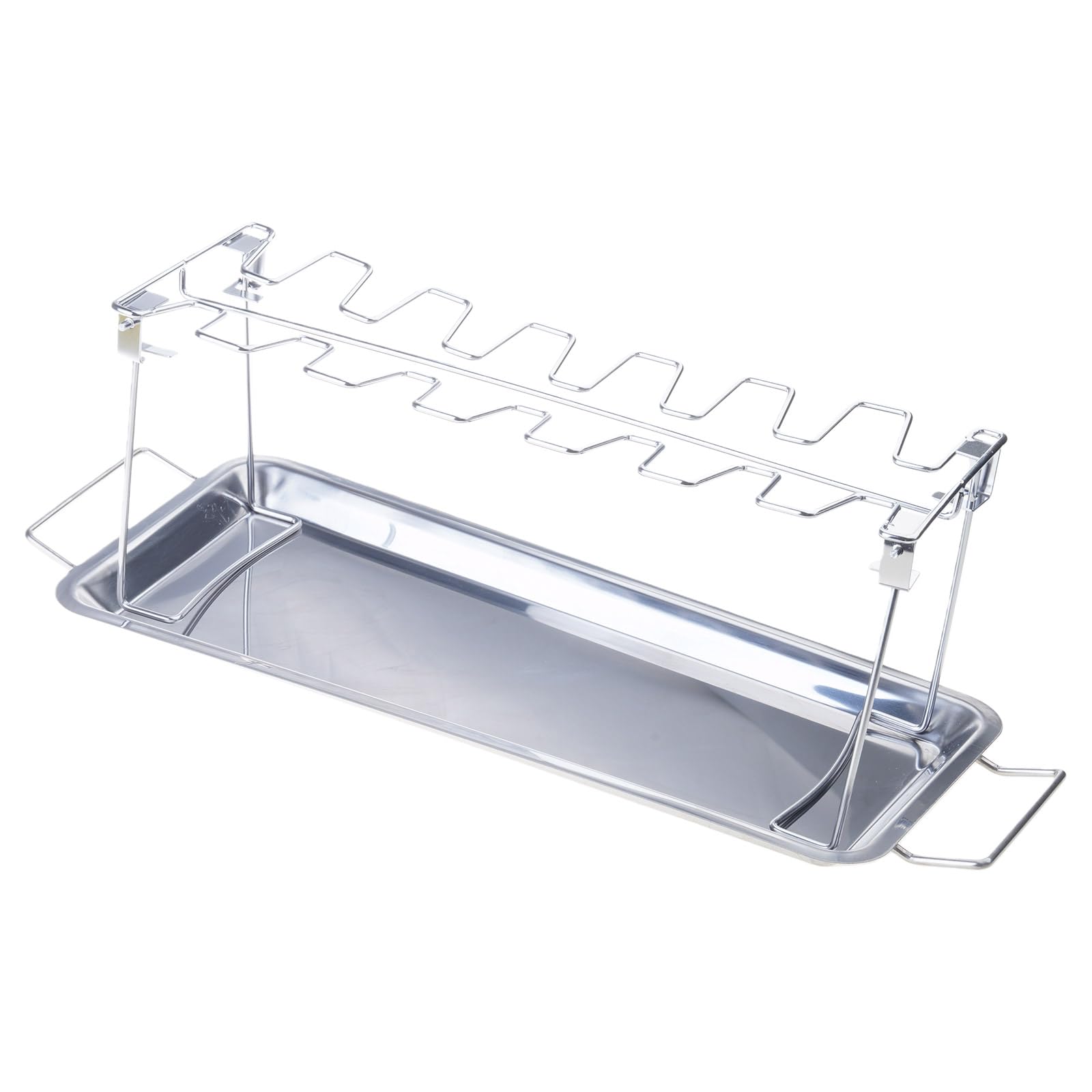 Support ribs en acier pour barbecue et fumoir avec bac à huile intégré