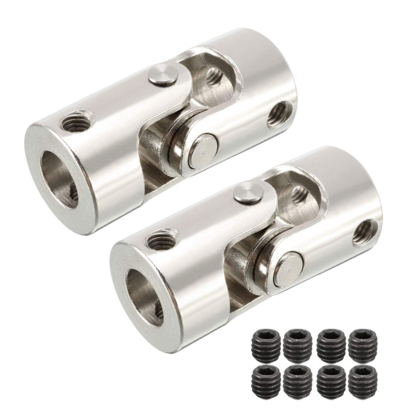 SUOFEILAIMU-PHONE CASE Metal Coupler 2pcs Rotatable Universal Joint 6mm to 8mm 4mm to 10mm Bore Dia Steering Gear U Joint Coupler Shaft Coupling (Inner Diameter : 10mm to 10mm)