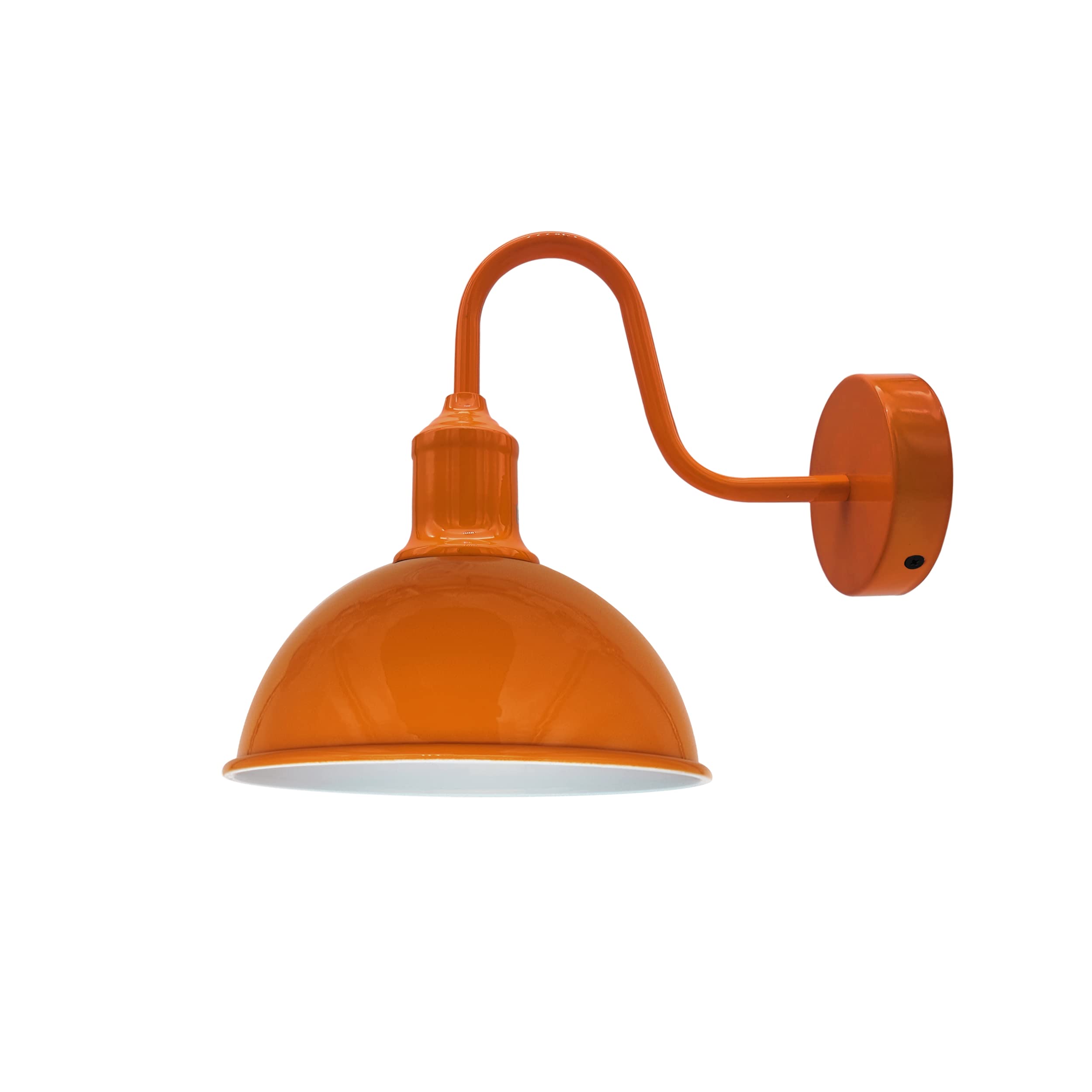 LEDSone Modern Industrial Swan Neck Metal Arm E27 Sconce Wall Light Set Fixture for Living Room Dining Room Kitchen. (Orange, with Bulb)