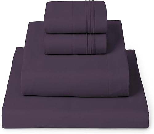Mellanni Juego de sábanas tamaño Queen, 4 piezas de la colección icónica, sábanas y fundas de almohada, lujosas y extra suaves, refrescantes, para