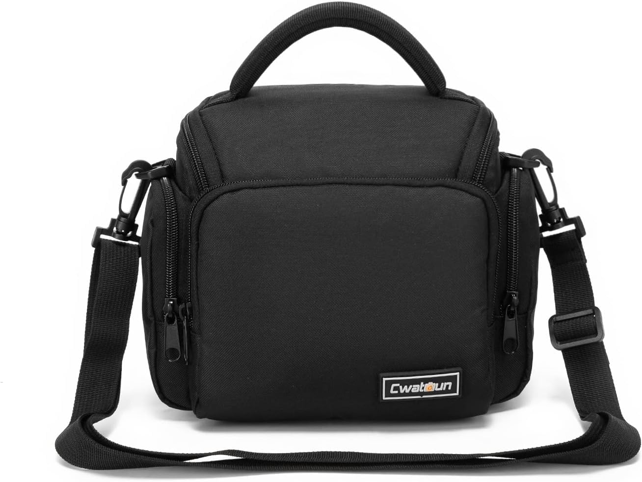 Cwatcun Sac pour Appareil Photo Sac d'épaule Sac pour Appareil Photo Compact Compatible avec Canon Nikon Sony SLR/DSLR Appareil Photo Objectifs et Accessoires Etanche, Petit, Noir