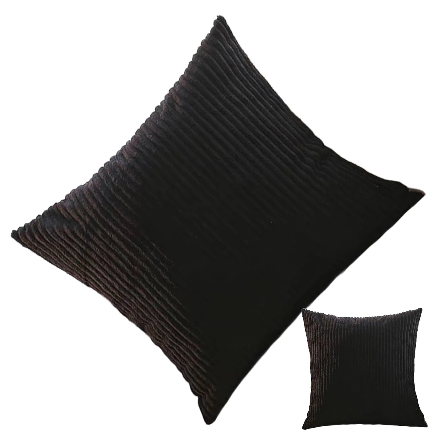 ILiemao 2 Pack Corduroy Soft Decorative Square Rectangle Throw Pillow Cover 60x60 50x70 80x80 cm Cushion Covers Pillowcase, Home Decorations for Sofa Couch Bed Chair(W14,2pcs 60x60cm)